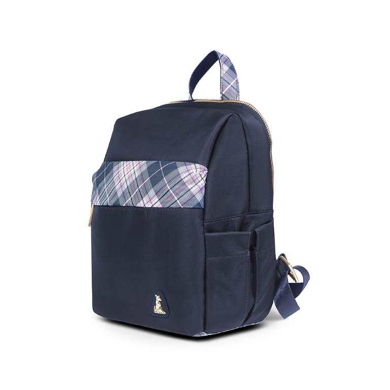 B.S.D.S冰山袋鼠 - 都會名伶 - 英倫風造型附插袋後背包 - 古典藍【K091B】