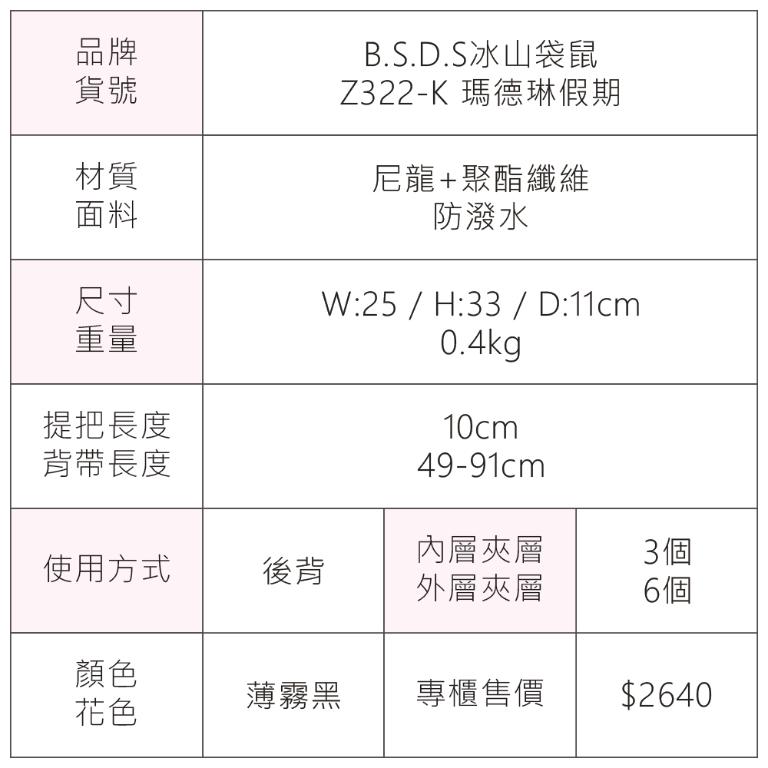 B.S.D.S冰山袋鼠 - 瑪德琳假期 - 學院風手提後背包【Z322-K】
