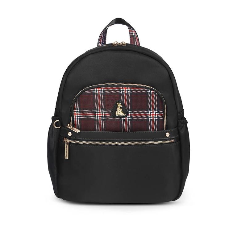 B.S.D.S冰山袋鼠 - 都會名伶 - 英倫風多口袋附插袋後背包 - 紅格黑【K116KR】