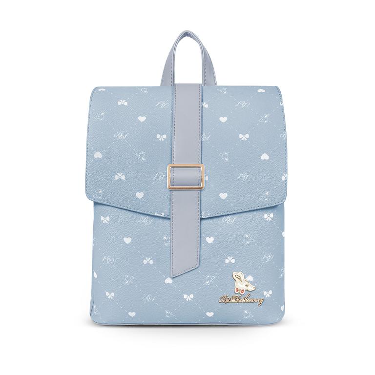 B.S.D.S冰山袋鼠 - 布朗小姐 - 甜美造型蓋釦後背包 - 霧藍色【6158-LB】