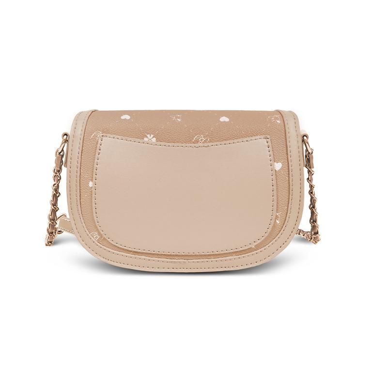 B.S.D.S冰山袋鼠 - 布朗小姐 - 甜美金鍊斜背馬鞍包 - 粉杏色【6155-C】