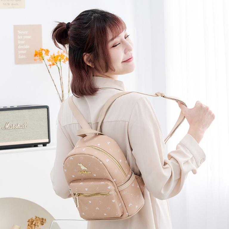 B.S.D.S冰山袋鼠 - 布朗小姐 - 甜美實搭迷你後背包 - 粉杏色【9083-C】