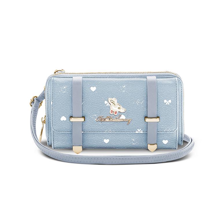 B.S.D.S冰山袋鼠 - 布朗小姐 - 甜美實搭萬用隨身包 - 霧藍色【995-LB】