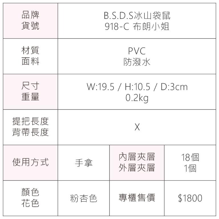 B.S.D.S冰山袋鼠 - 布朗小姐 - 甜美三折蓋釦長夾 - 粉杏色【918-C】