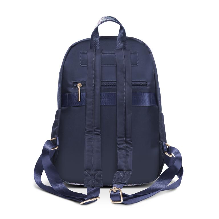 B.S.D.S冰山袋鼠 - 都會名伶 - 英倫風多夾層附插袋後背包 - 古典藍【K096B】