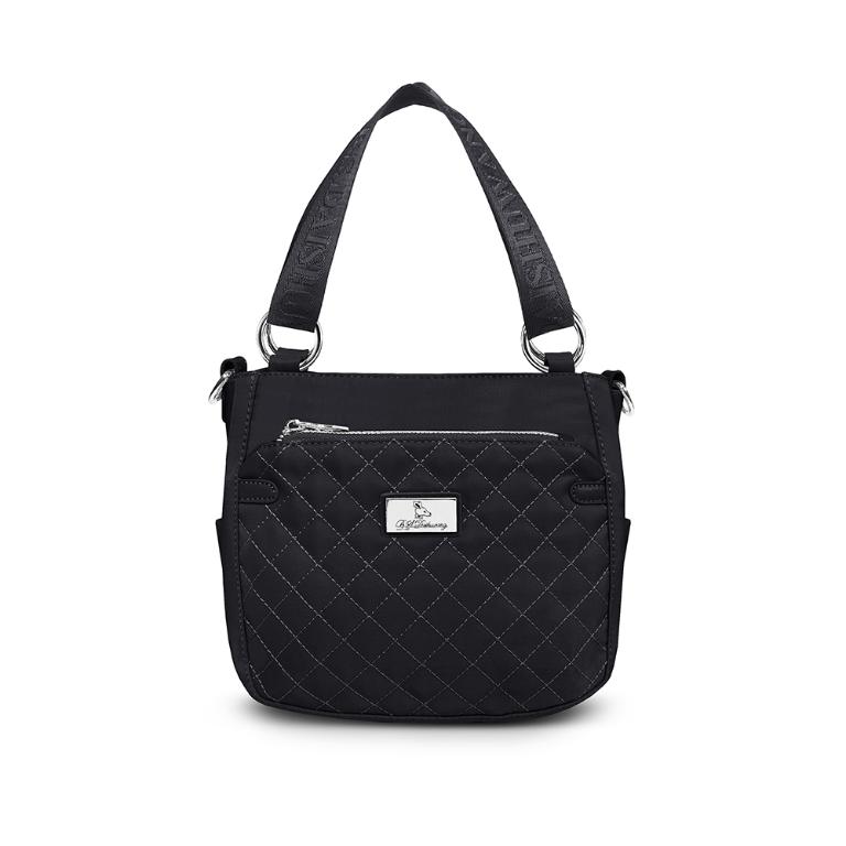 B.S.D.S冰山袋鼠 - 漫遊城市 - 小菱格手提兩用包 - 沉穩黑【Z8012-AK】