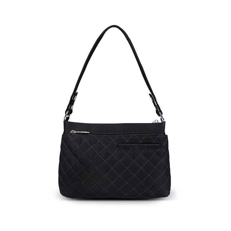 B.S.D.S冰山袋鼠 - 漫遊城市 - 小菱格實搭斜肩包 - 沉穩黑【Z8022-AK】