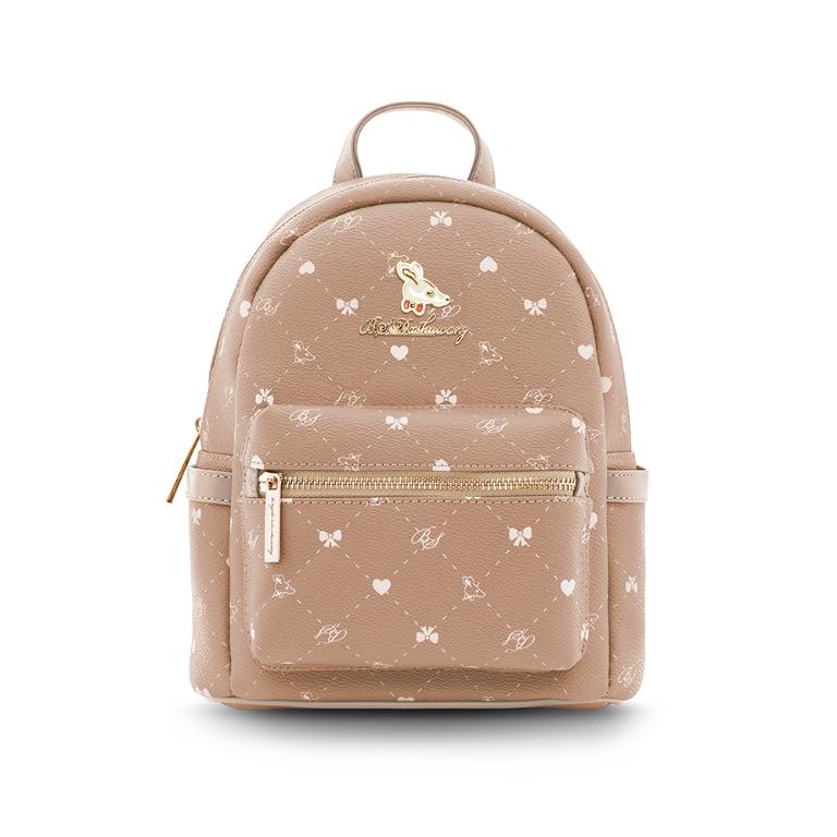 B.S.D.S冰山袋鼠 - 布朗小姐 - 甜美實搭迷你後背包 - 粉杏色【9083-C】