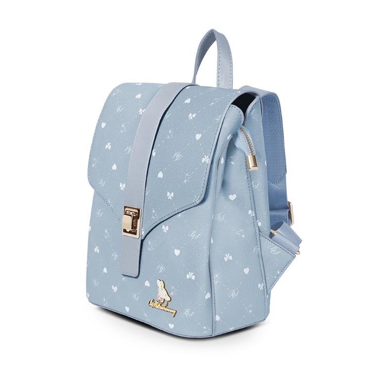 B.S.D.S冰山袋鼠 - 布朗小姐 - 甜美信封鎖釦後背包 - 霧藍色【6157-LB】