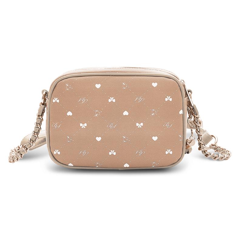 B.S.D.S冰山袋鼠 - 布朗小姐 - 甜美金鍊多層斜背包 - 粉杏色【9090-C】