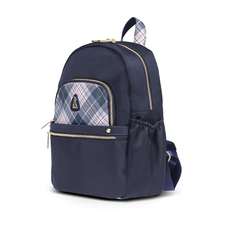 B.S.D.S冰山袋鼠 - 都會名伶 - 英倫風多口袋附插袋後背包 - 古典藍【K116B】