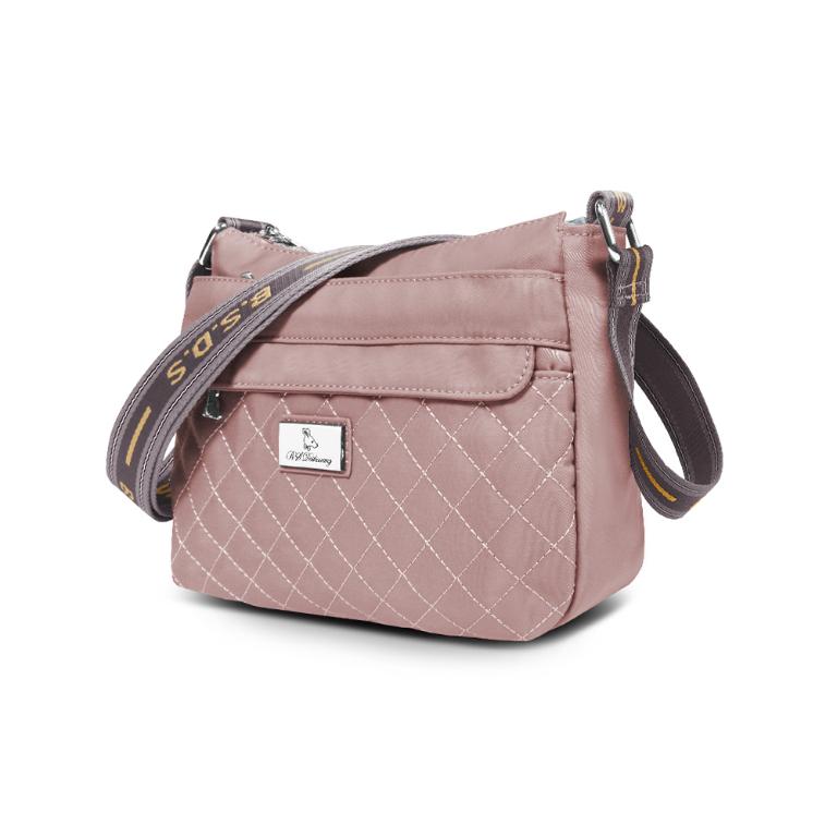 B.S.D.S冰山袋鼠 - 漫遊城市 - 小菱格輕量多層斜背包 - 優雅紫【Z9001-AU】