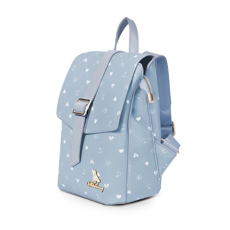 B.S.D.S冰山袋鼠 - 布朗小姐 - 甜美造型蓋釦後背包 - 霧藍色【6158-LB】