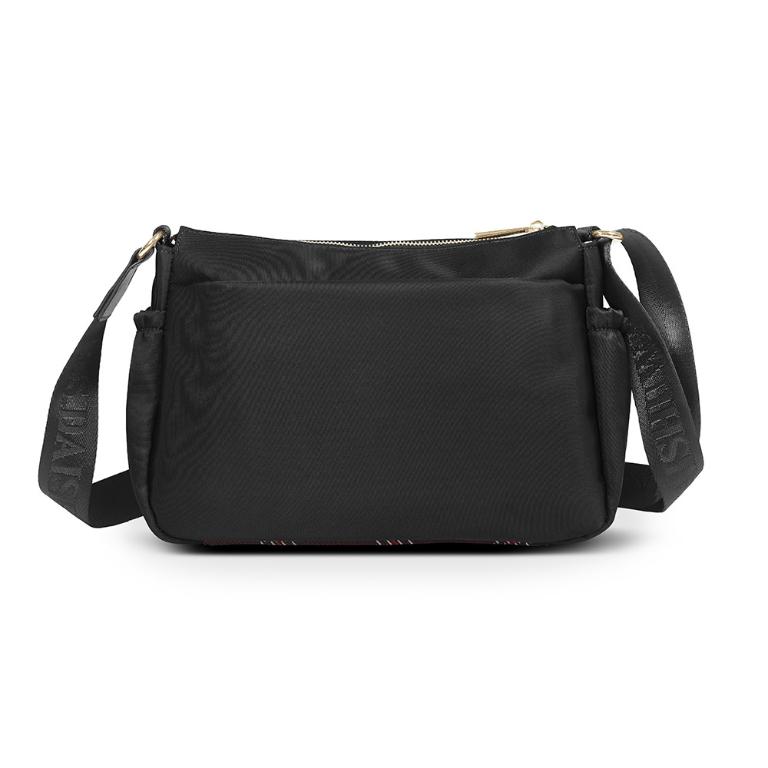 B.S.D.S冰山袋鼠 - 都會名伶 - 英倫風多層收納斜背包 - 紅格黑【K095KR】