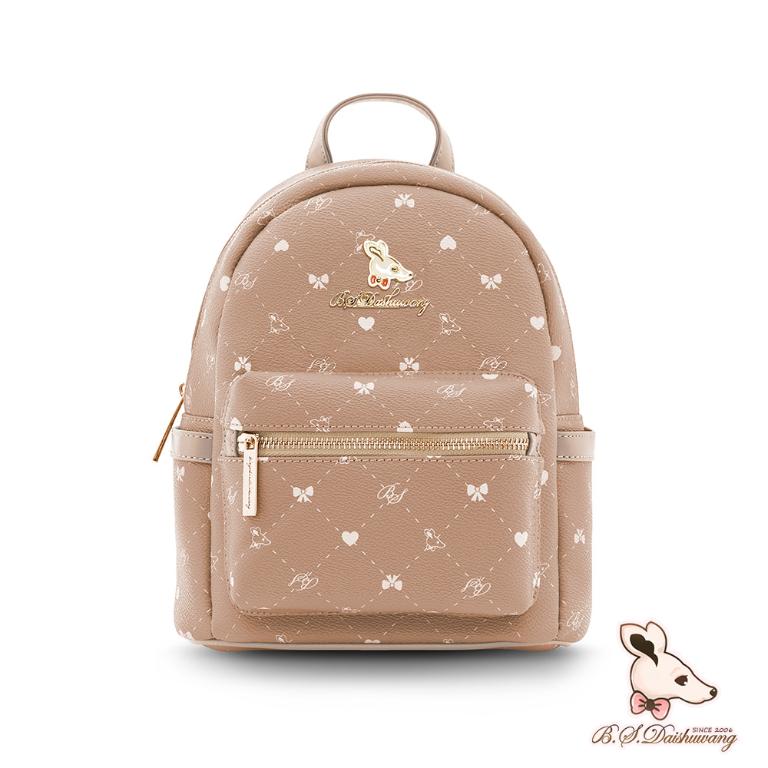 B.S.D.S冰山袋鼠 - 布朗小姐 - 甜美實搭迷你後背包 - 粉杏色【9083-C】