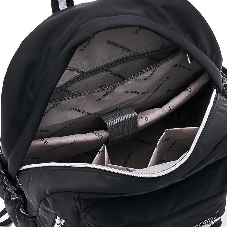 B.S.D.S冰山袋鼠 - 動物派對 - 輕旅大容量附插袋後背包 - 霧黑色【Z060-3K】