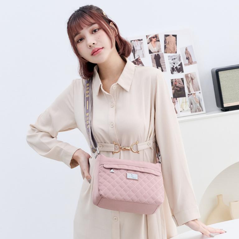 B.S.D.S冰山袋鼠 - 漫遊城市 - 小菱格輕量多層斜背包 - 優雅紫【Z9001-AU】