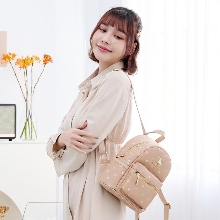 B.S.D.S冰山袋鼠 - 布朗小姐 - 甜美實搭迷你後背包 - 粉杏色【9083-C】