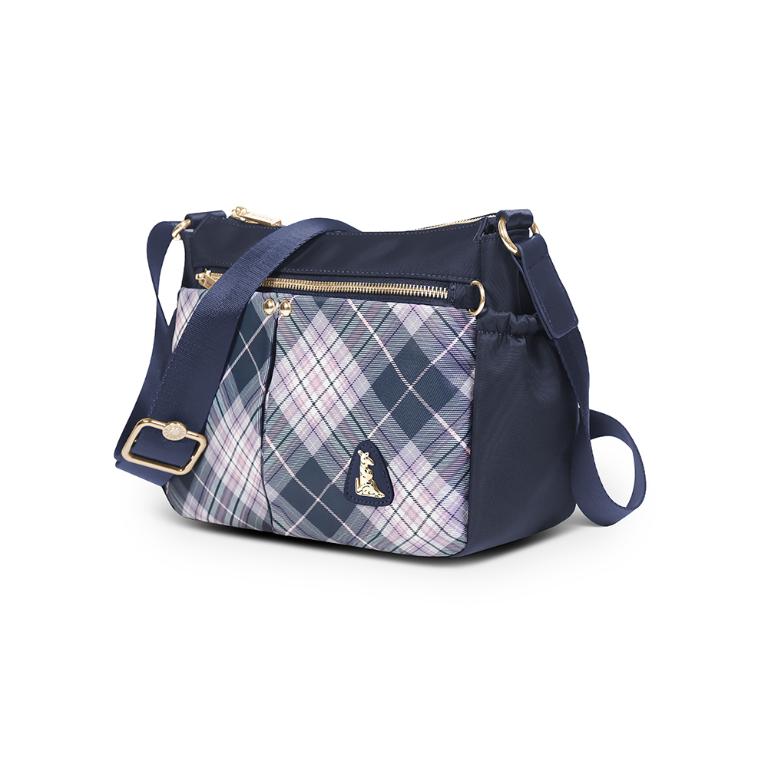 B.S.D.S冰山袋鼠 - 都會名伶 - 英倫風多層收納斜背包 - 古典藍【K095B】