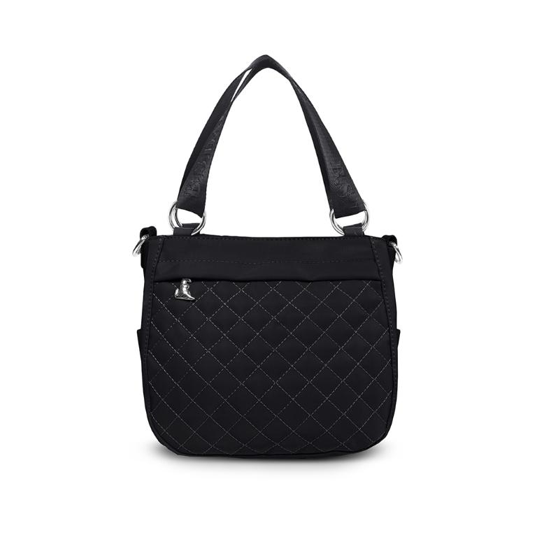 B.S.D.S冰山袋鼠 - 漫遊城市 - 小菱格手提兩用包 - 沉穩黑【Z8012-AK】