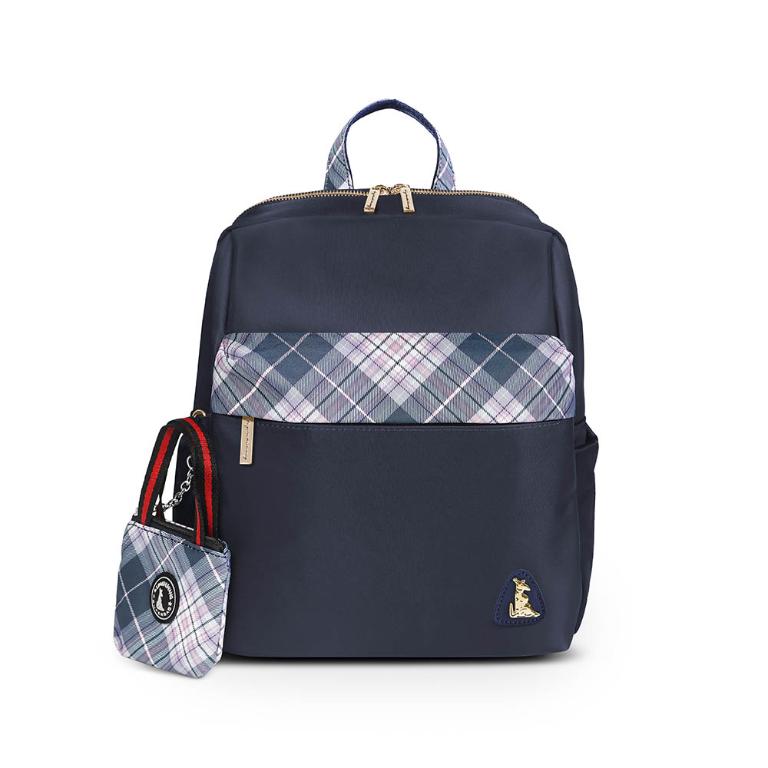 B.S.D.S冰山袋鼠 - 都會名伶 - 英倫風造型附插袋後背包 - 古典藍【K091B】