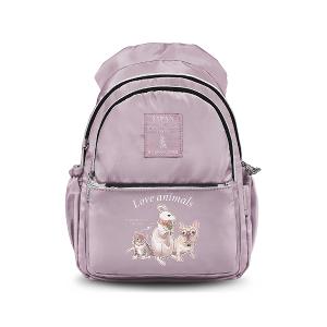 B.S.D.S冰山袋鼠 - 動物派對 - 學院風後背包 - 粉紫色【Z0019-3P】