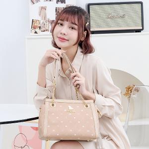B.S.D.S冰山袋鼠 - 布朗小姐 - 甜美金鍊兩用托特包 - 粉杏色【9088-C】