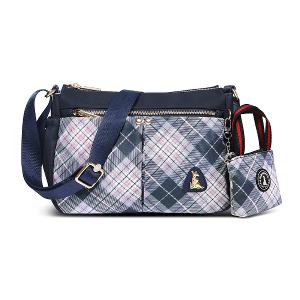 B.S.D.S冰山袋鼠 - 都會名伶 - 英倫風多層收納斜背包 - 古典藍【K095B】