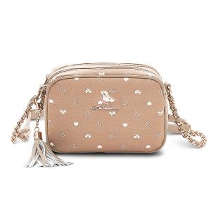 B.S.D.S冰山袋鼠 - 布朗小姐 - 甜美金鍊多層斜背包 - 粉杏色【9090-C】