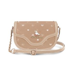 B.S.D.S冰山袋鼠 - 布朗小姐 - 甜美金鍊斜背馬鞍包 - 粉杏色【6155-C】