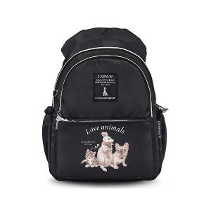 B.S.D.S冰山袋鼠 - 動物派對 - 學院風後背包 - 霧黑色【Z0019-3K】