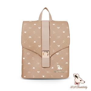 B.S.D.S冰山袋鼠 - 布朗小姐 - 甜美信封鎖釦後背包 - 粉杏色【6157-C】