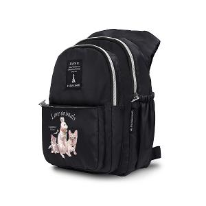 B.S.D.S冰山袋鼠 - 動物派對 - 學院風後背包 - 霧黑色【Z0019-3K】