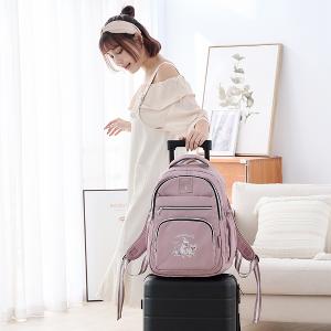 B.S.D.S冰山袋鼠 - 動物派對 - 輕旅多層大容量附插袋後背包 - 粉紫色【Z1810-3P】