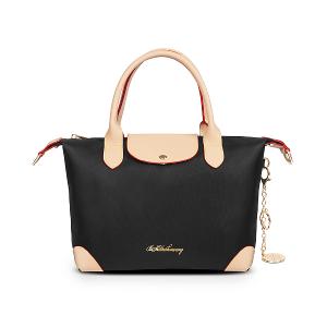 B.S.D.S冰山袋鼠 - 黑色狂想曲 - 古典輕奢蓋釦兩用手提包 - 駱色黑【S-092K】