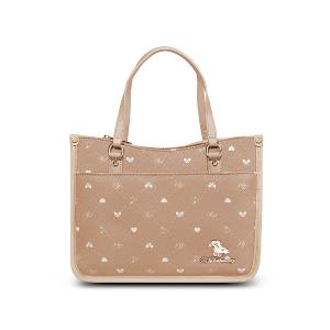 B.S.D.S冰山袋鼠 - 布朗小姐 - 甜美實搭方型托特包 - 粉杏色【6156-C】