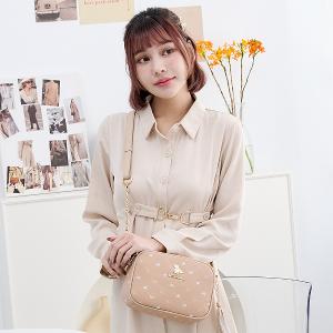 B.S.D.S冰山袋鼠 - 布朗小姐 - 甜美金鍊多層斜背包 - 粉杏色【9090-C】