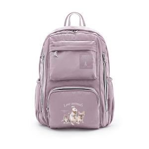 B.S.D.S冰山袋鼠 - 動物派對 - 輕旅大容量附插袋後背包 - 粉紫色【Z060-3P】