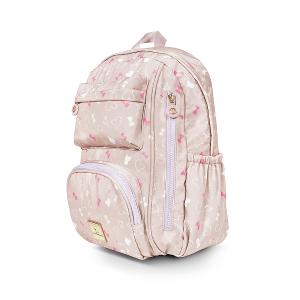 B.S.D.S冰山袋鼠 - 心心相印 - 溫柔大容量附插袋後背包 - 粉杏色【D060-C】