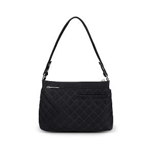 B.S.D.S冰山袋鼠 - 漫遊城市 - 小菱格實搭斜肩包 - 沉穩黑【Z8022-AK】