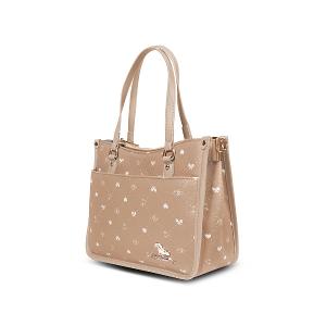 B.S.D.S冰山袋鼠 - 布朗小姐 - 甜美實搭方型托特包 - 粉杏色【6156-C】