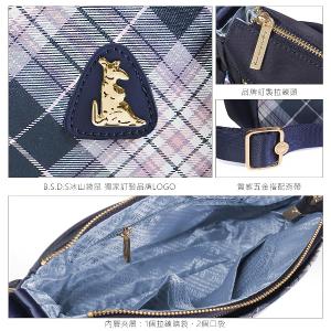 B.S.D.S冰山袋鼠 - 都會名伶 - 英倫風多層收納斜背包 - 紅格黑【K095KR】