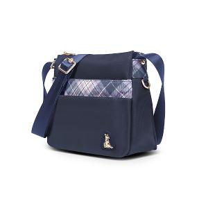B.S.D.S冰山袋鼠 - 都會名伶 - 英倫風多層百搭斜背包 - 古典藍【K8014B】
