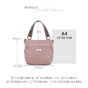 B.S.D.S冰山袋鼠 - 漫遊城市 - 小菱格手提兩用包 - 優雅紫【Z8012-AU】