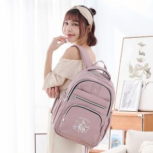 B.S.D.S冰山袋鼠 - 動物派對 - 輕旅多層大容量附插袋後背包 - 粉紫色【Z1810-3P】