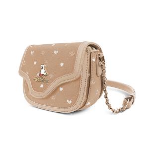 B.S.D.S冰山袋鼠 - 布朗小姐 - 甜美金鍊斜背馬鞍包 - 粉杏色【6155-C】