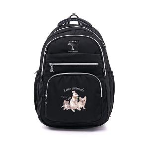 B.S.D.S冰山袋鼠 - 動物派對 - 輕旅多層大容量附插袋後背包 - 霧黑色【Z1810-3K】