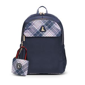 B.S.D.S冰山袋鼠 - 都會名伶 - 英倫風多夾層附插袋後背包 - 古典藍【K096B】