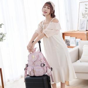 B.S.D.S冰山袋鼠 - 心心相印 - 溫柔多口袋附插袋後背包 - 粉杏色【D00151-C】