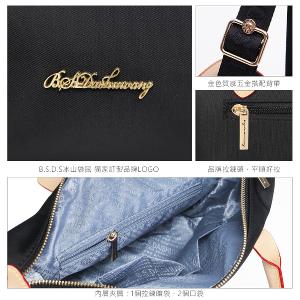 B.S.D.S冰山袋鼠 - 黑色狂想曲 - 古典輕奢蓋釦兩用手提包 - 駱色黑【S-092K】